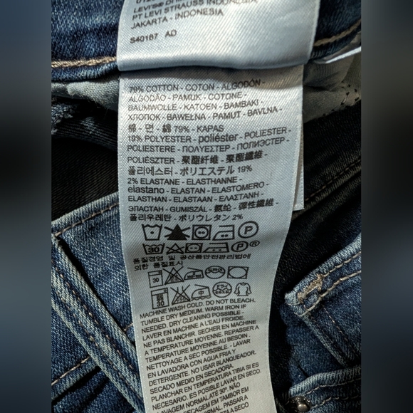 NWT Levi's Blue Denim Jeans, Slimming Straight,  32x30 - Picture 10 of 10